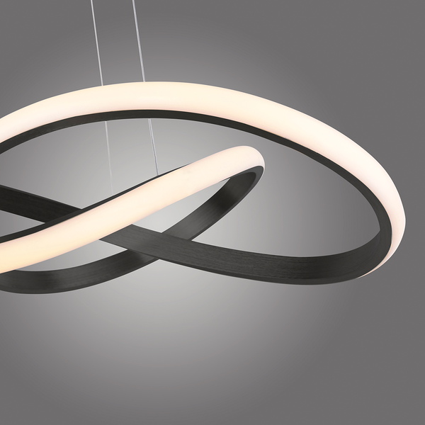 LED-Pendelleuchte Maria - Kunststoff / Eisen; Aluminium - 1-flammig - Schwarz
