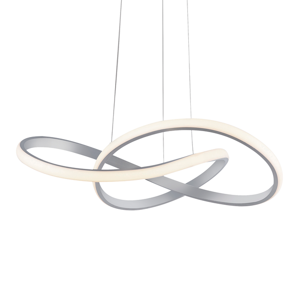 LED-Pendelleuchte Maria - Kunststoff / Eisen; Aluminium - 1-flammig - Silber