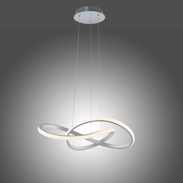 LED-Pendelleuchte Maria - Kunststoff / Eisen; Aluminium - 1-flammig - Silber