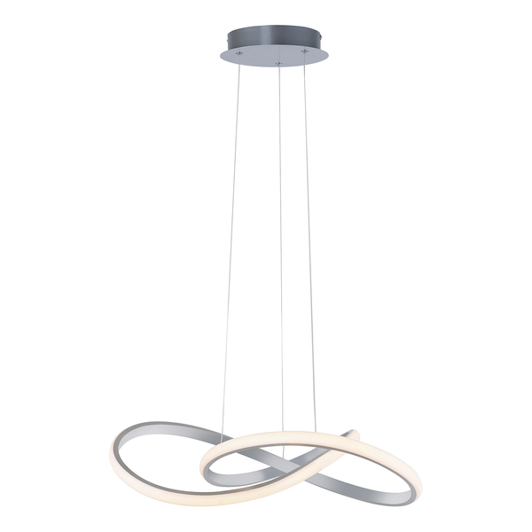 LED-Pendelleuchte Maria - Kunststoff / Eisen; Aluminium - 1-flammig - Silber