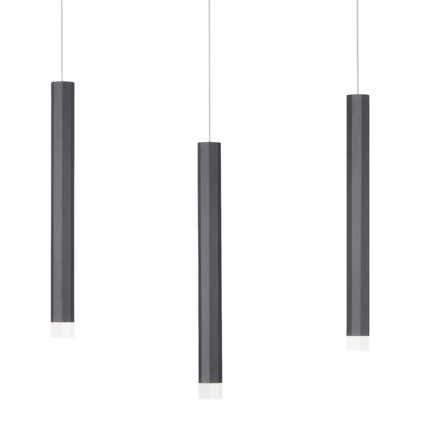 LED-Pendelleuchte Bruno I - Acrylglas / Aluminium; Eisen - 3-flammig - Schwarz