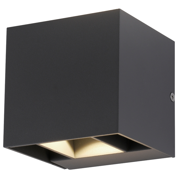 LED-Wandleuchte Block - Klarglas / Aluminium - 2-flammig