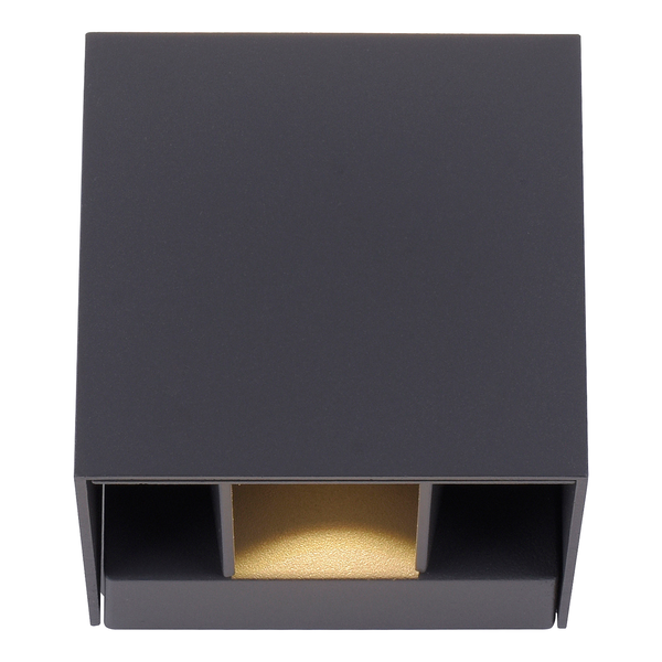 LED-Wandleuchte Block - Klarglas / Aluminium - 2-flammig