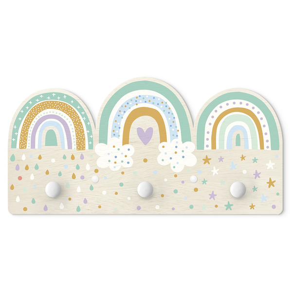 Kindergarderobe Regenbögen Pastell Mix - Mehrfarbig