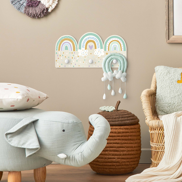 Kindergarderobe Regenbögen Pastell Mix - Mehrfarbig