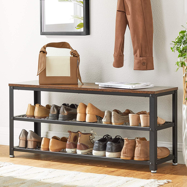 Schuhregal Morristown - Metall - Braun / Schwarz