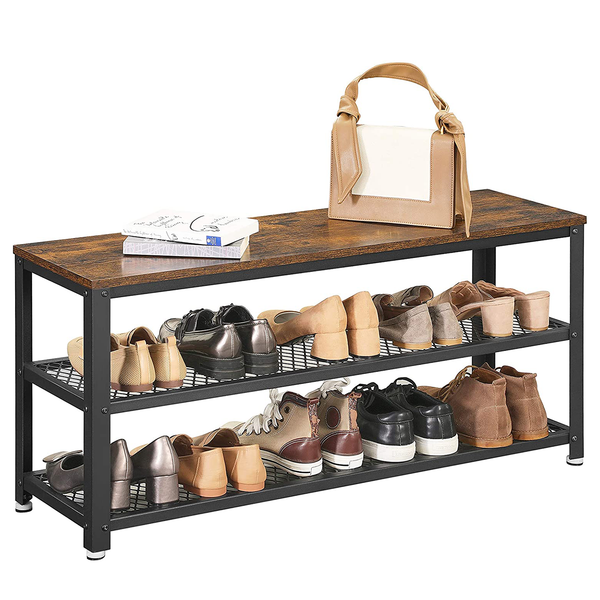 Schuhregal Morristown - Metall - Braun / Schwarz