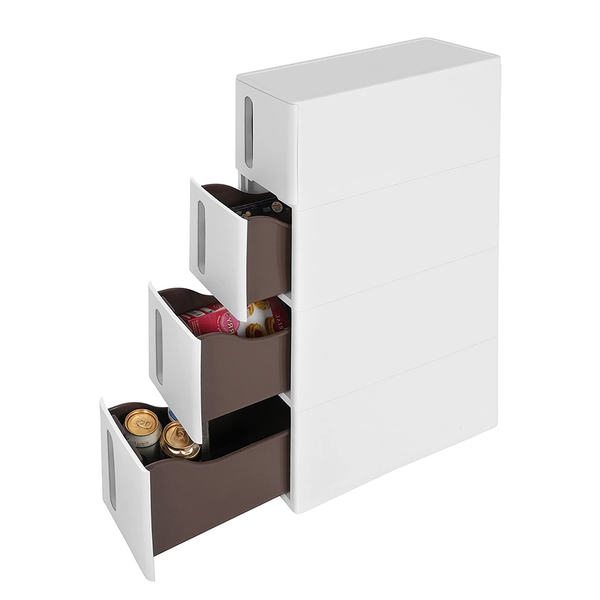 Badregal Mansura mit 4 Schubladen - Taupe