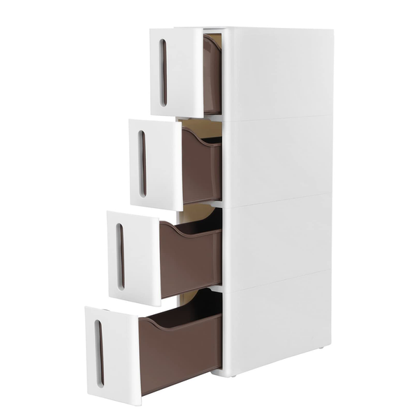 Badregal Mansura mit 4 Schubladen - Taupe