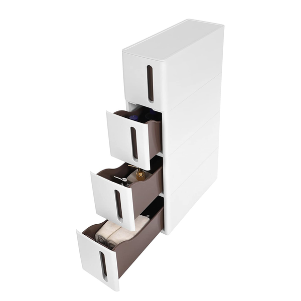 Badregal Mansura mit 4 Schubladen - Taupe