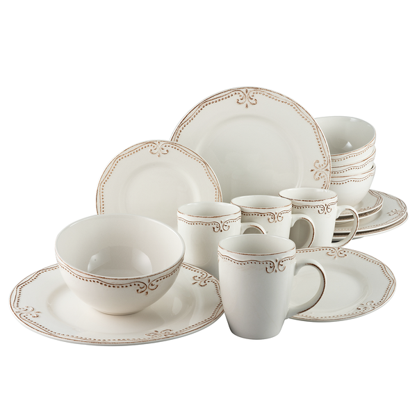 Kombiservice Romantic Vintage (16-tlg.) - Steinzeug - Mehrfarbig - 16-teilig