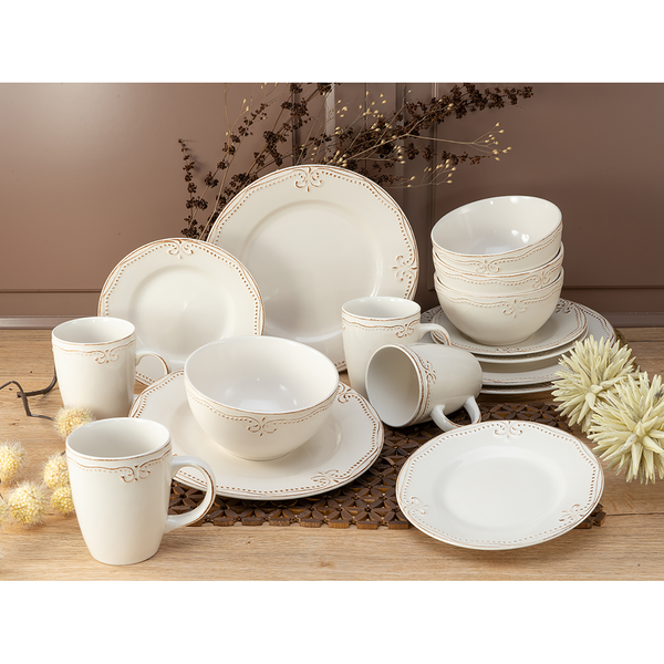 Kombiservice Romantic Vintage (16-tlg.) - Steinzeug - Mehrfarbig - 16-teilig