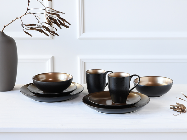 Kombiservice Glamour Gold - Steinzeug - Mehrfarbig - 8-teilig