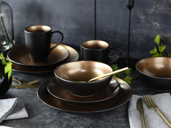 Kombiservice Glamour Gold - Steinzeug - Mehrfarbig - 8-teilig