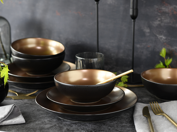 Kombiservice Glamour Gold - Steinzeug - Mehrfarbig - 8-teilig