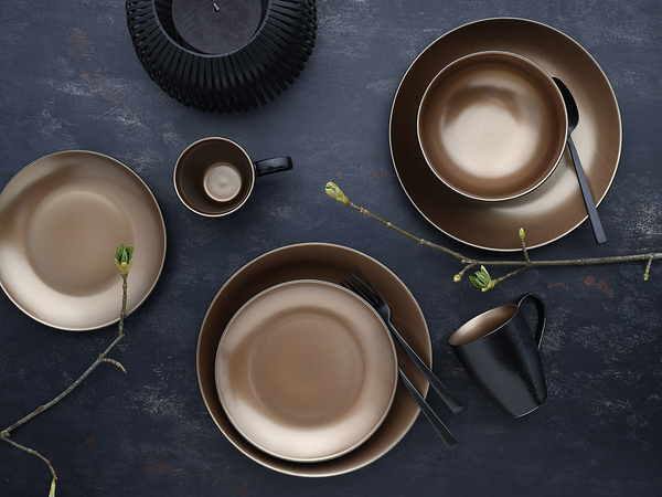 Kombiservice Glamour Gold - Steinzeug - Mehrfarbig - 8-teilig