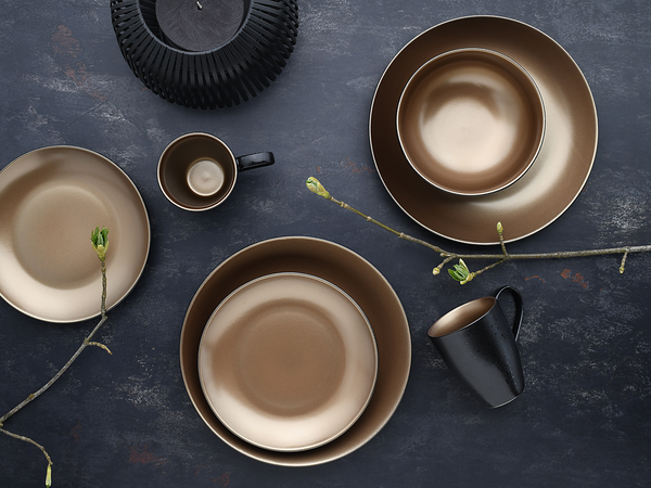 Kombiservice Glamour Gold - Steinzeug - Mehrfarbig - 8-teilig