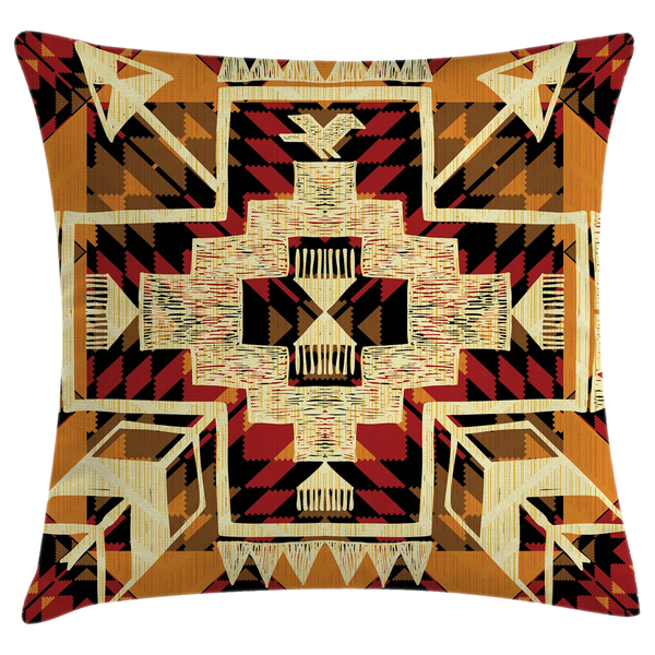 Kissenbezug Boho Pflanze - Polyester - Orange / Gelb - 40 x 40 cm