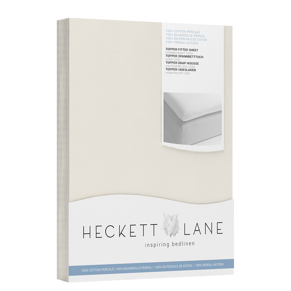 Topper Spannbettlaken Perkal - Baumwolle Perkal - Wollweiß - 90 x 220 cm