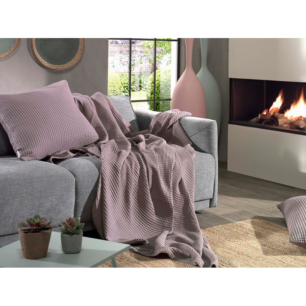 Kissenbezug Wafel II - Baumwolle - Flieder - 80 x 80 cm