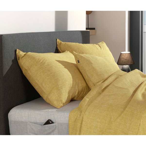 Kissenbezug Lino II - Baumwolle - Gelb - 80 x 80 cm