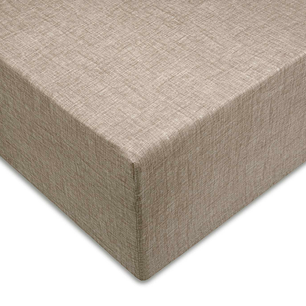 Spannbettlaken Lino - Baumwolle - Taupe - 180 x 200 cm