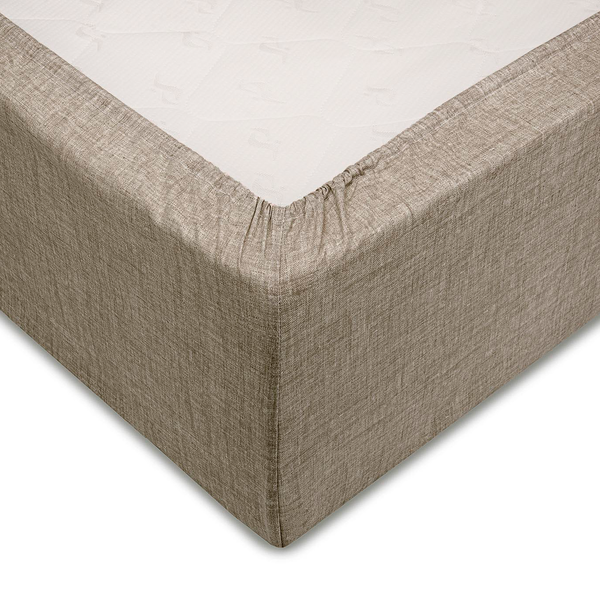 Spannbettlaken Lino - Baumwolle - Taupe - 180 x 200 cm