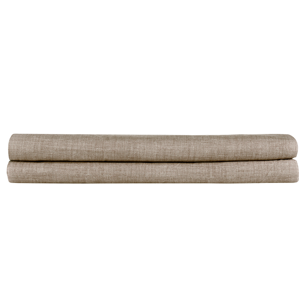 Spannbettlaken Lino - Baumwolle - Taupe - 180 x 200 cm