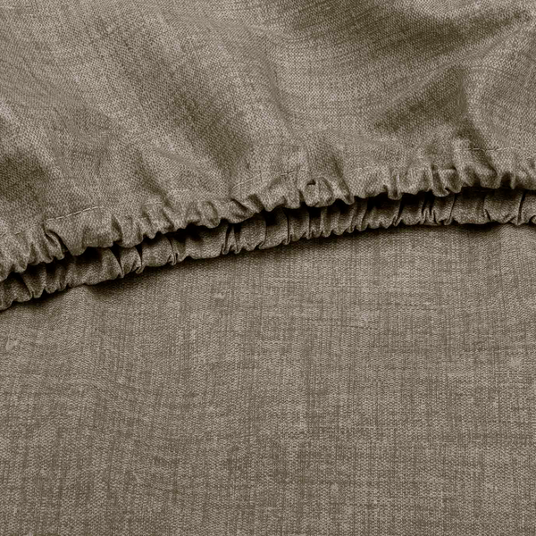 Spannbettlaken Lino - Baumwolle - Taupe - 180 x 200 cm