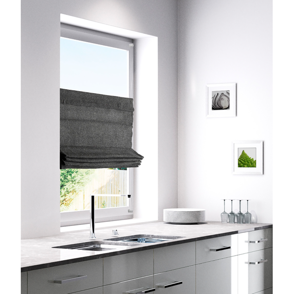 Faltrollo Chalet Blickdicht - Polyester - Anthrazit - 130 x 80 cm