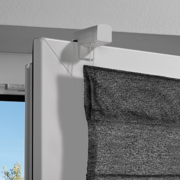 Faltrollo Chalet Blickdicht - Polyester - Anthrazit - 130 x 80 cm