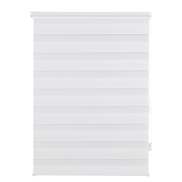 Klemmfix Doppelrollo Just Blickdicht - Polyester - Weiß - 90 x 160 cm