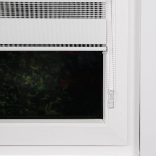 Klemmfix Doppelrollo Just Blickdicht - Polyester - Weiß - 90 x 160 cm