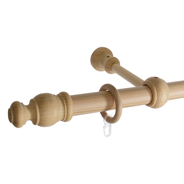 28mm Gardinenstange Mini - Kiefer - Breite: 120 cm