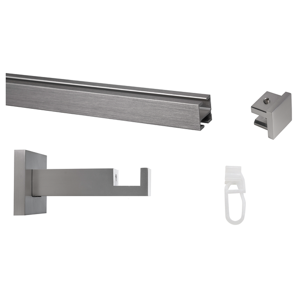 20mm Innenlaufgarnitur Square - Zamak - Edelstahl - Breite: 120 cm
