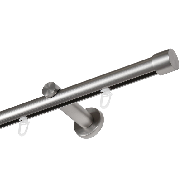 20mm Innenlaufgarnitur Profilo - Zamak - Edelstahl-Optik - Breite: 160 cm