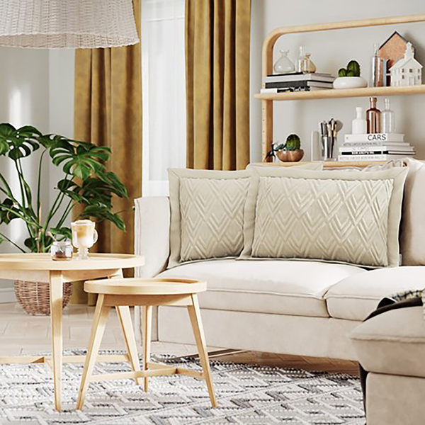 Dekokissen Helia - Polyester - Beige - 50 x 70 cm