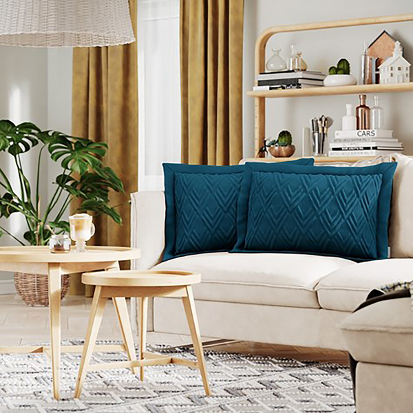 Kissenbezug Helia (2er-Set) - Polyester - Dunkelblau - 50 x 70 cm