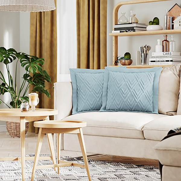 Dekokissen Helia - Polyester - Babyblau - 45 x 45 cm
