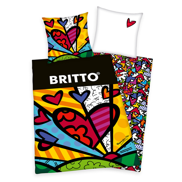 Bettwäsche Britto Hearts - Baumwollstoff - Mehrfarbig