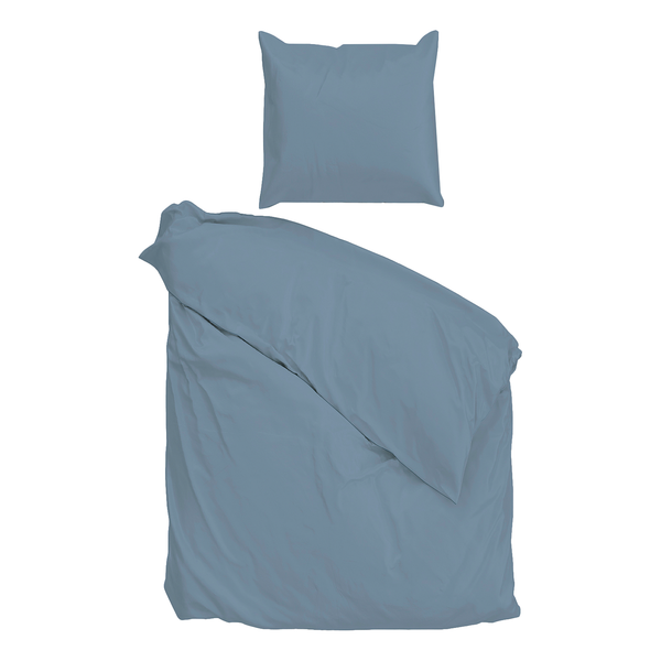 Bettwäsche Satinado - Baumwolle Satin - Jeansblau - 135 x 200 cm + Kissen 80 x 80 cm