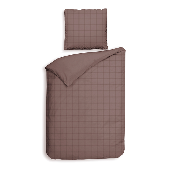 Bettwäsche Diamante - Baumwolle Satin - Altrosa - 135 x 200 cm + Kissen 80 x 80 cm