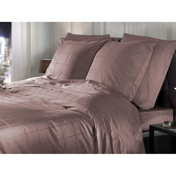 Bettwäsche Diamante - Baumwolle Satin - Altrosa - 135 x 200 cm + Kissen 80 x 80 cm