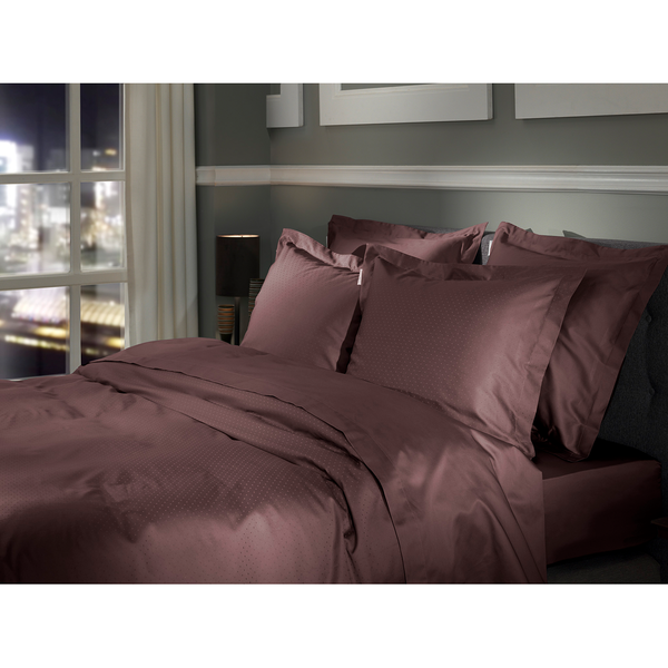 Bettwäsche Punto - Baumwolle Satin - Braun - 240 x 260 cm + 2 Kissen 60 x 70 cm