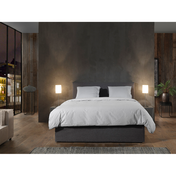 Bettwäsche Bassano - Baumwolle Perkal - Grau - 135 x 200 cm + Kissen 80 x 80 cm