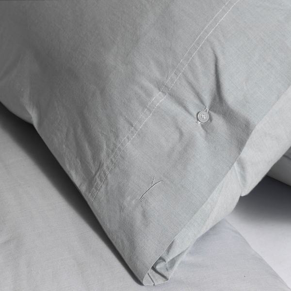 Bettwäsche Bassano - Baumwolle Perkal - Grau - 135 x 200 cm + Kissen 80 x 80 cm