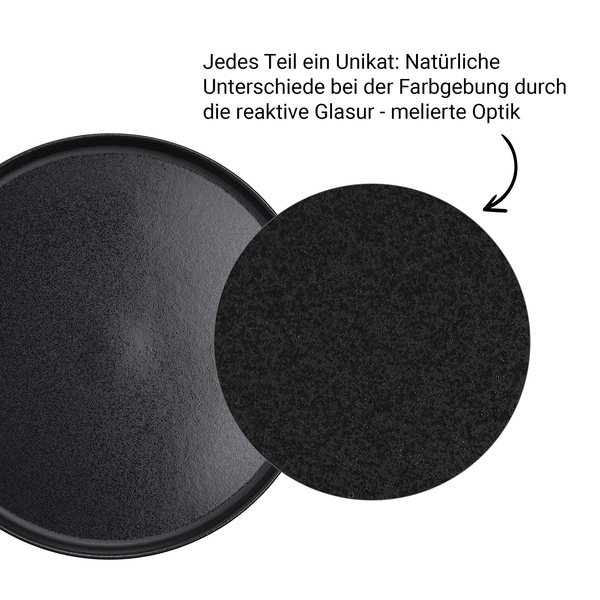 Salatschale CASA NOVA - Steinzeug / reaktive Glasur - Schwarz - Schwarz