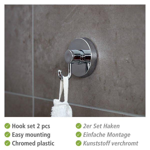 Vacuum-Loc Haken Glostrup (2er-Set) - ABS - Silber
