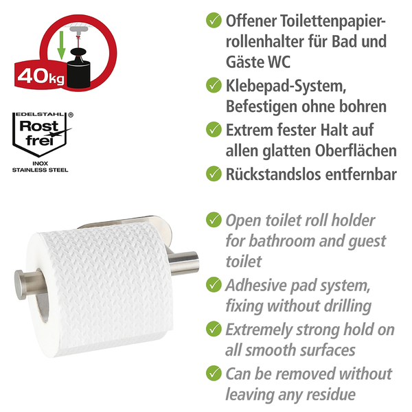 Turbo-Loc Toilettenpapierhalter Orea - Edelstahl - Matt