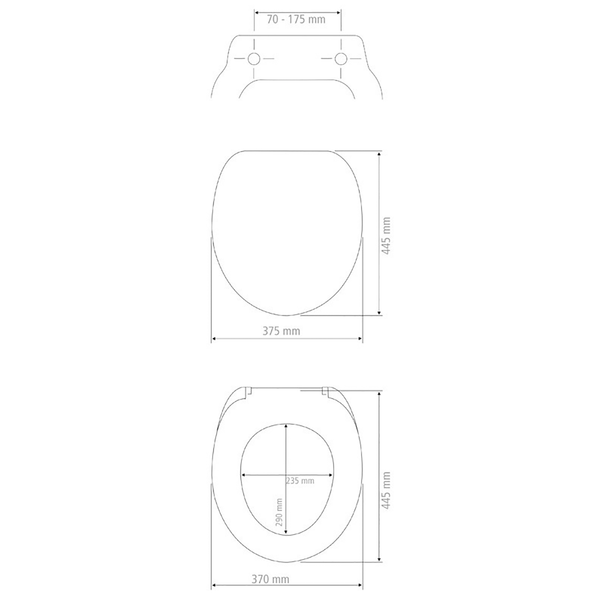 Premium WC-Sitz Korfu - Thermoplast / Edelstahl - Weiß